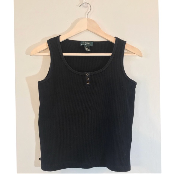 Lauren Ralph Lauren Tops - Black Ribbed Sweater Tank - Lauren by Ralph Lauren